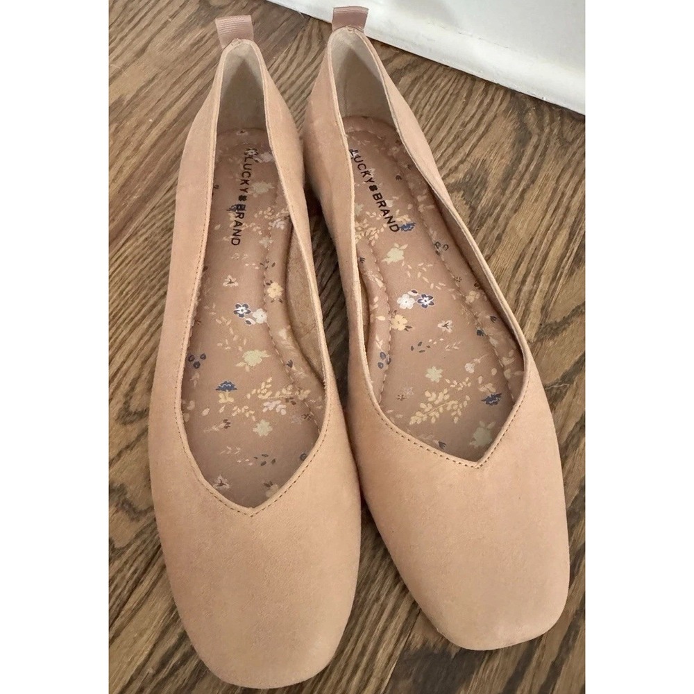 Lucky Brand Womens 8 M 39 Blush Pink Square Toe Ballet Flats Shoes